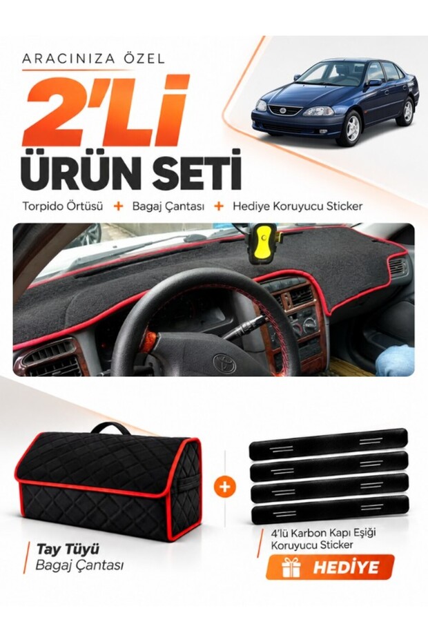 Toyota Avensis T220 (1997-2002) Compatible Glove Box Cover + Tay Tüy Luggage Bag Set - To001