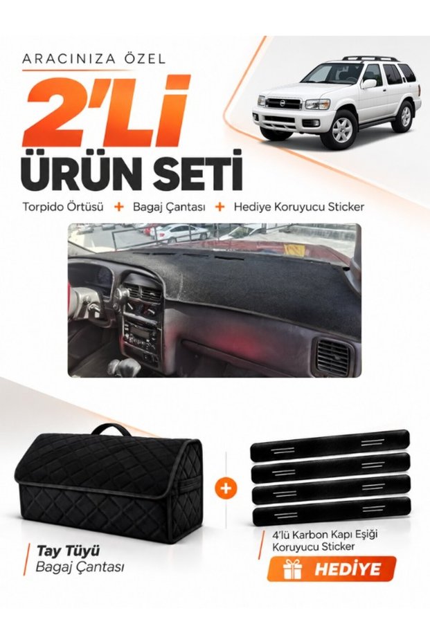 Nissan Pathfinder (1996-2000) Compatible Glove Box Cover + Tay Feather Luggage Bag + Sticker Set - Ni012