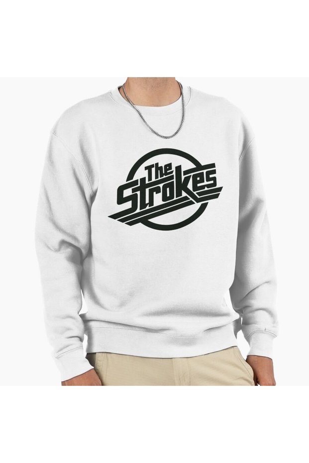 The Strokes Printed Cotton 3 Thread Threaded Crew Neck Oversize Sweatshirt