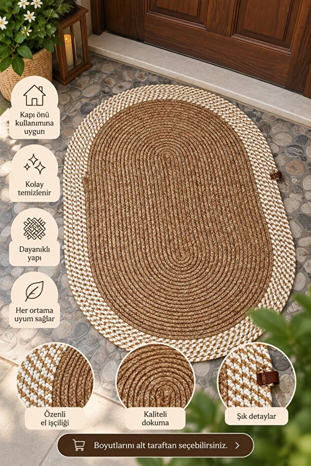 Jute Straw Door Mat, Bathroom Mat, Living Room, Kitchen, Bedroom, Balcony Mat