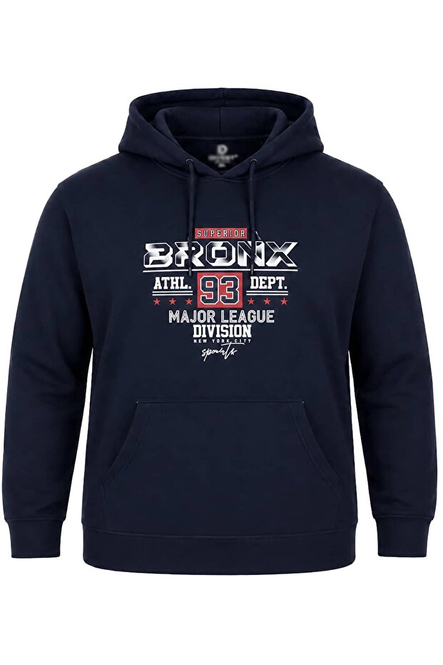 Plus Size Hooded Printed 3 Thread Sweatshirt