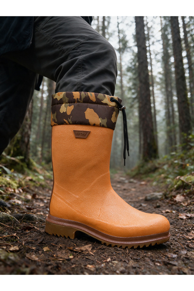 Men's Conch Non-Slip Sole Sturdy Waterproof Long Boots