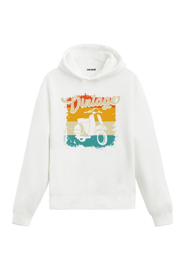 Vintage Scooter Retro Motorcycle Design Hooded Sweatshirt