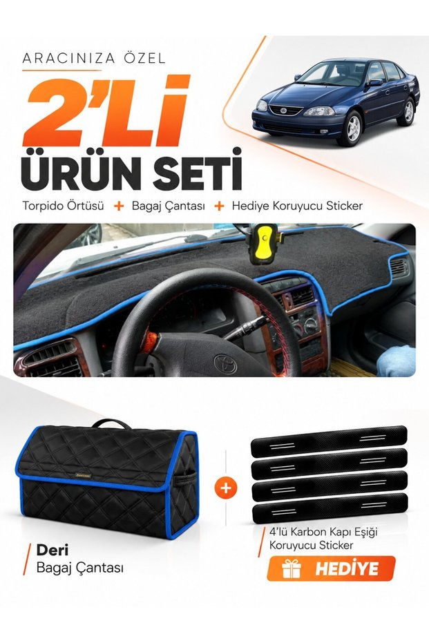 Gear Cover + Leather Trunk Bag + Sticker Set Toyota Avensis T220 (1997-2002) Compatible - To001