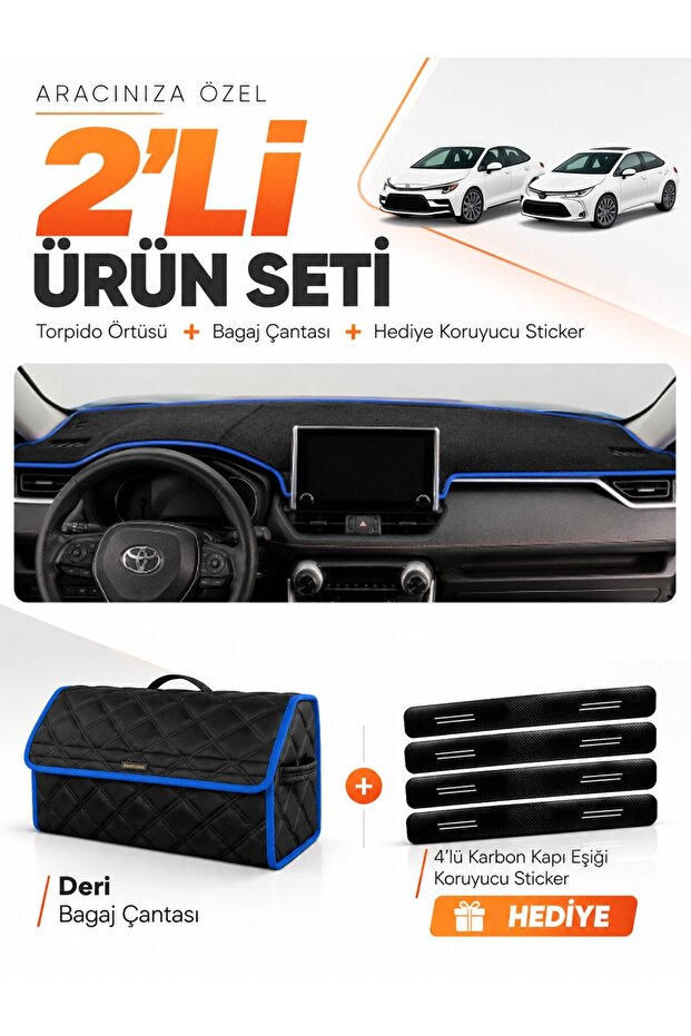 Toyota Corolla E210 with Ghost Indicator (2018-2026) Compatible Dashboard Cover + Leather Bag Set - To017