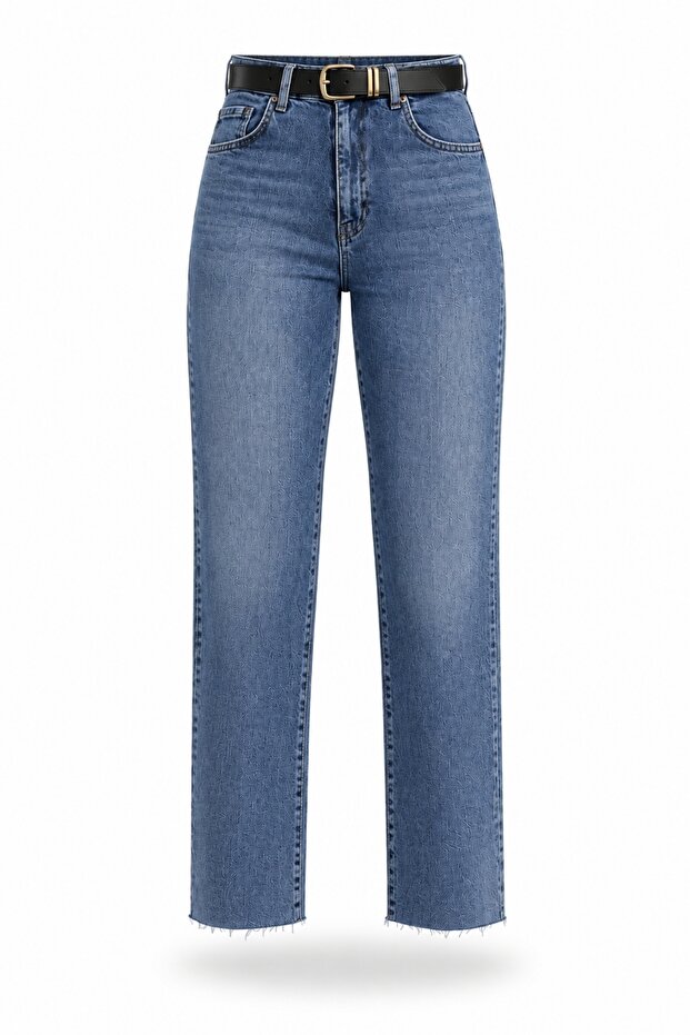 Blue Belted Boyfit Jean 102