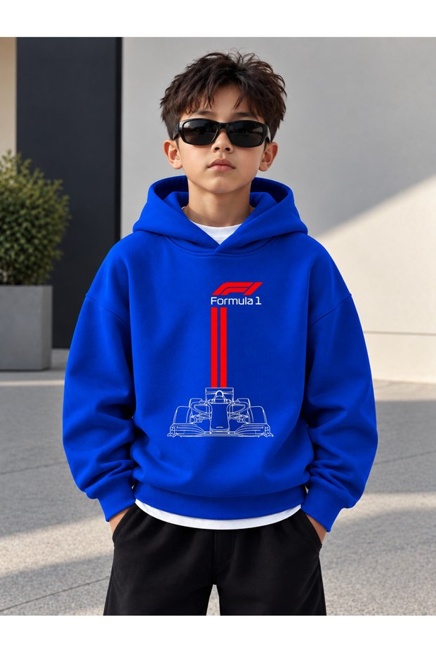Sweatshirt (Hooded) Boys' 3 Thread Raster Printed Winter Hoodie