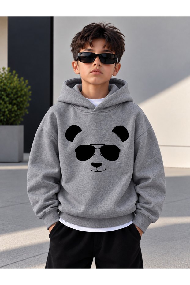 Sweatshirt (Hooded) Boys' 3 Thread Raster Printed Winter Hoodie