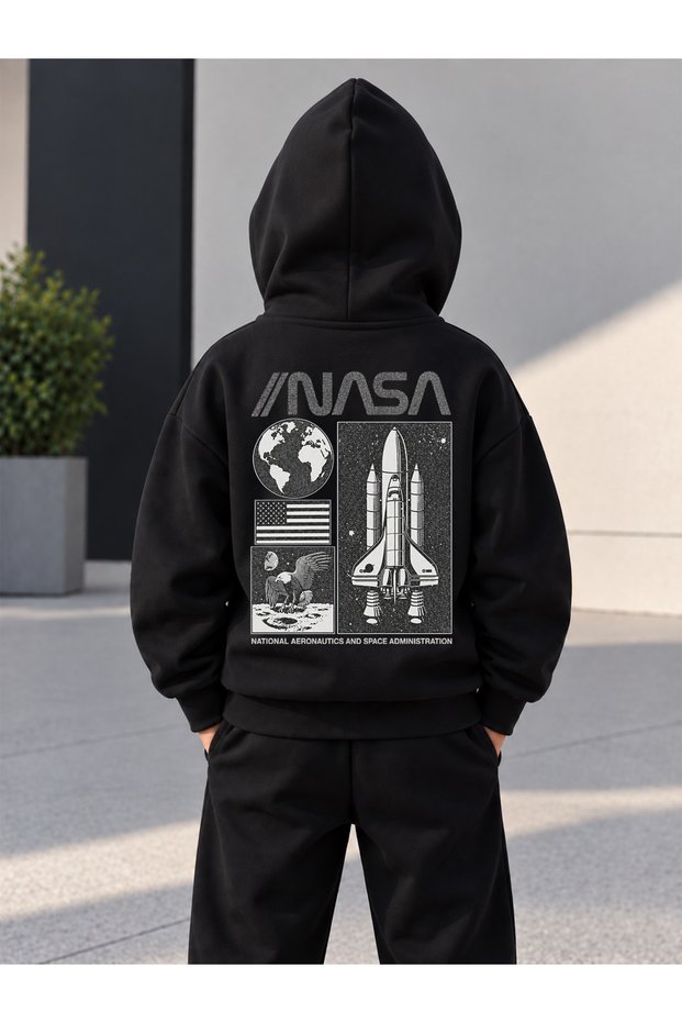 Sweatshirt (Hooded) Boys' 3 Thread Raster Printed Winter Hoodie