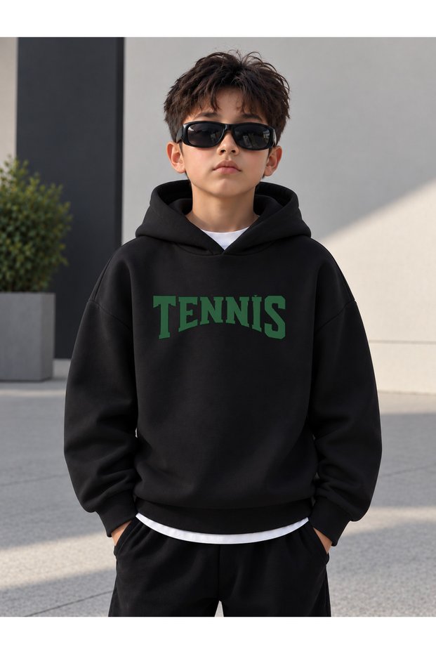 Sweatshirt (Hooded) Boys' 3 Thread Raster Printed Winter Hoodie