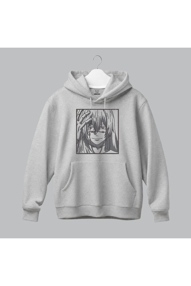 Mahito Jujutsu Kaisen Anime Embroidered Hooded Sweatshirt Unisex Hoodie