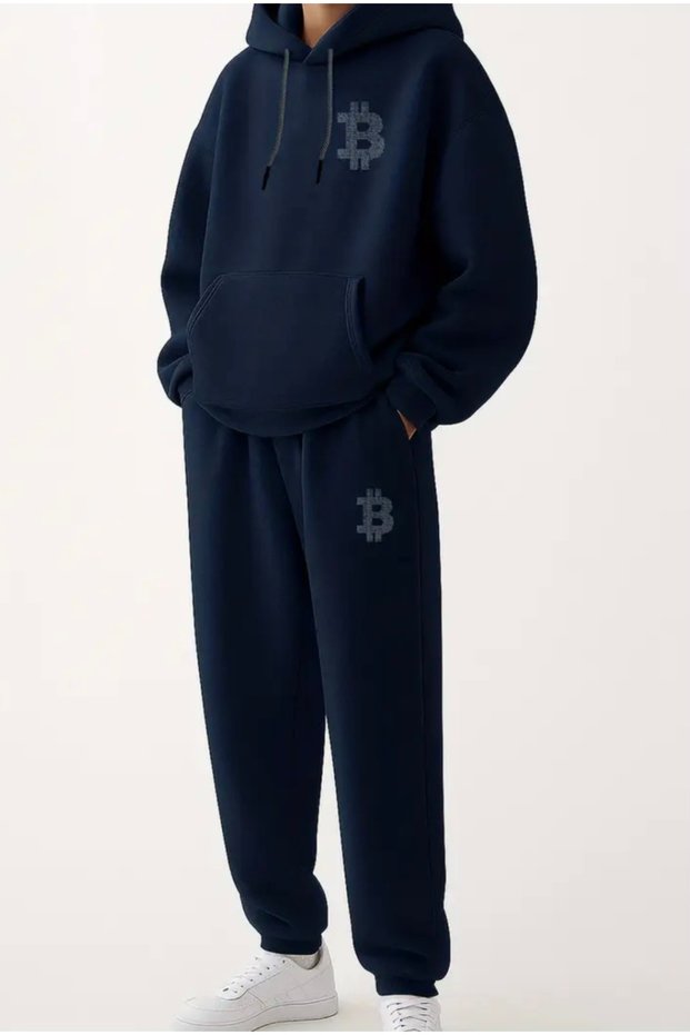 Special Series Hooded B Printed 100% Cotton 3 Yarn Large Size Winter Shalwar Men's Track Suit