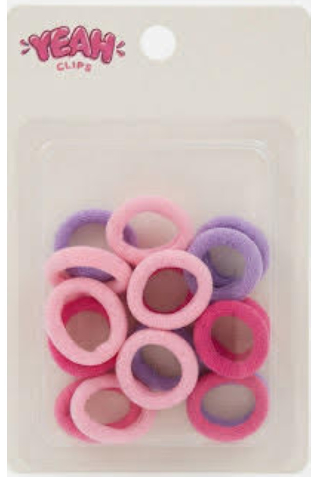 20 Pieces Pink Fuchsia Lilac Purple Mixed Color Towel Rubber Buckle Small Baby Child Size Cotton Flexible Women Hair Accessory