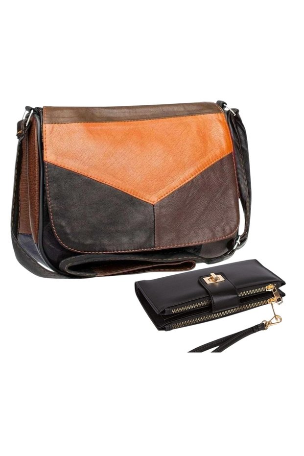 Genuine Leather Women's Bag and Wallet Gift Set (Bag and Wallet Gift Set)