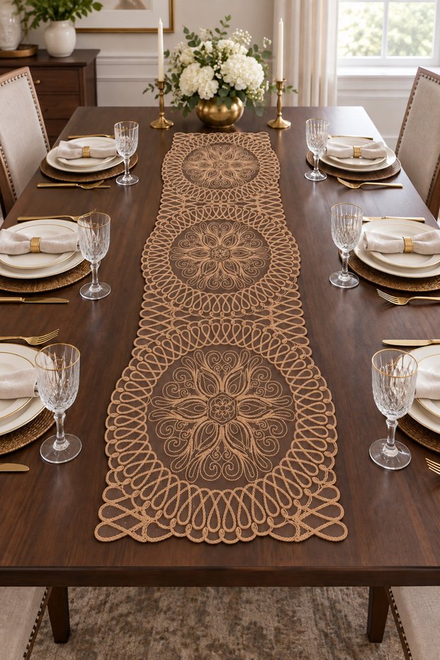 Lace Look Runner for Dining Table, Nightstand, Coffee Table, and Display Cabinet Decoration – Casual Use and Special Event Elegance