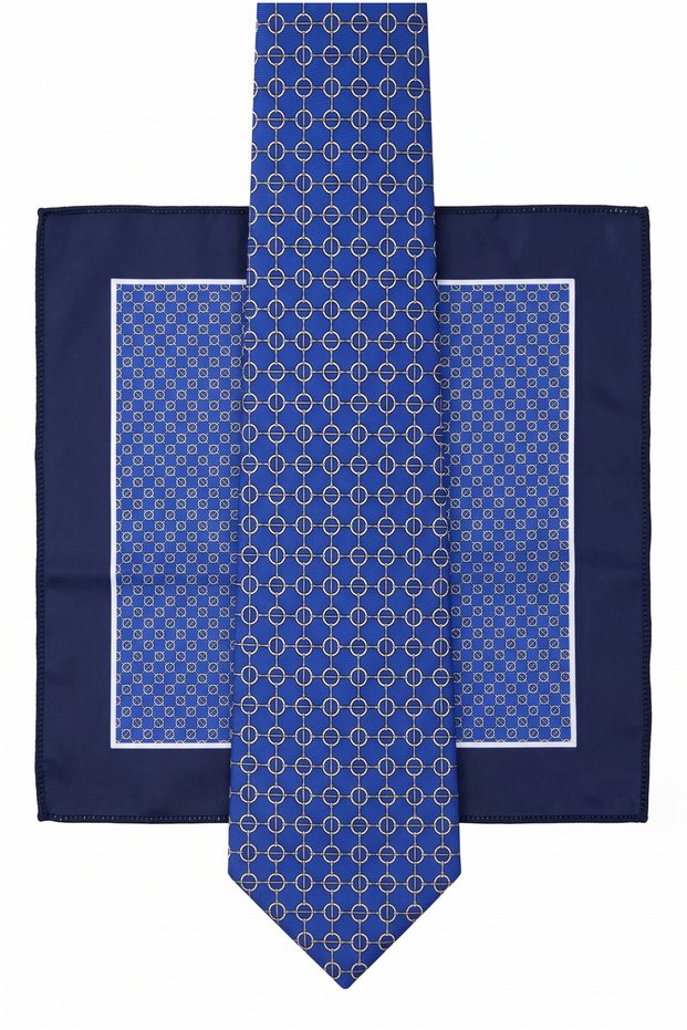 Luxury Collection | Italian Patterned Premium Imported Fabric Tie Pastel Navy Blue