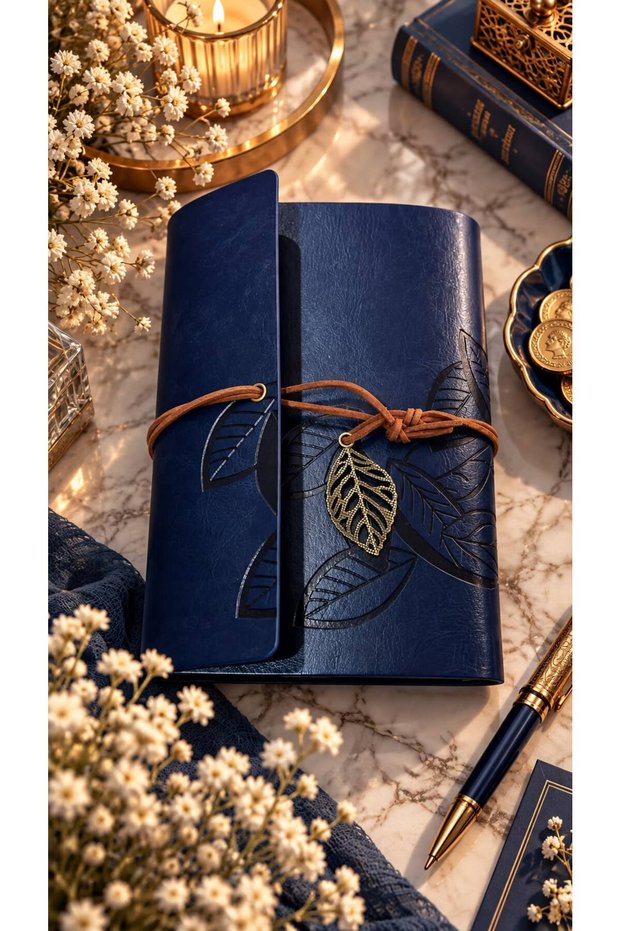 Drawstring Accumulation Agenda Leafy Model Double Layer Thermo Leather Inside Suede 5-File Budget Planner