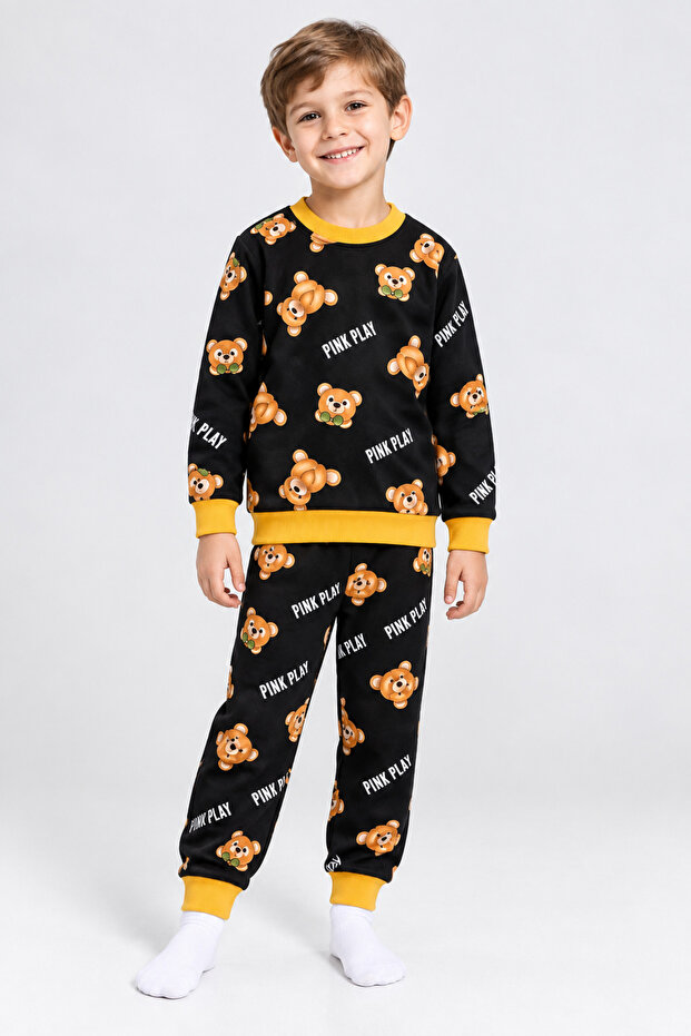 Teddy Bear Pattern Children's Pajama Set 3-6 Years
