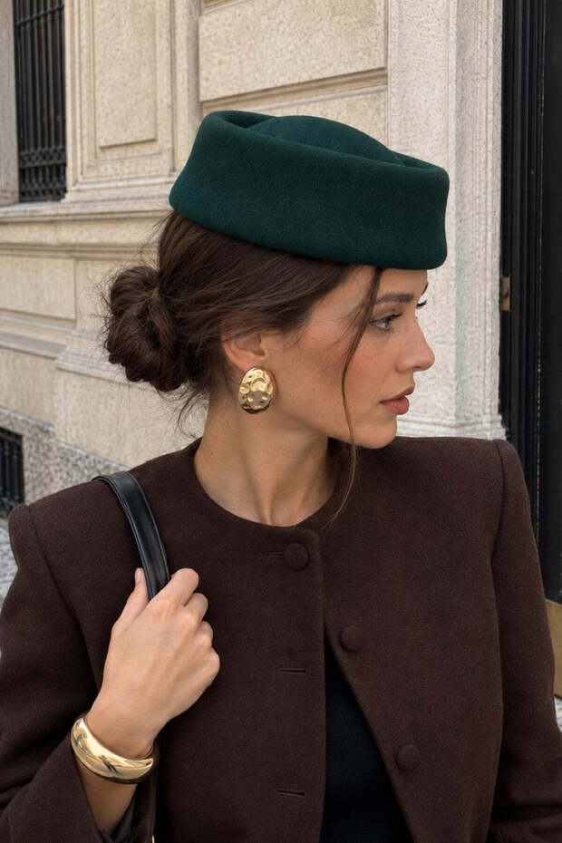 Women's Pillbox Hat – Hard Textured Synthetic Felt, Adjustable, Chin Strap