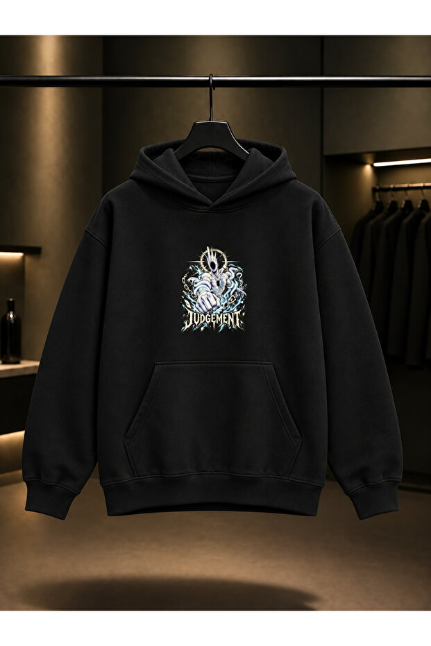 Ultrakill Minos Judgement Printed Unisex 100% Cotton Black Hooded Sweatshirt