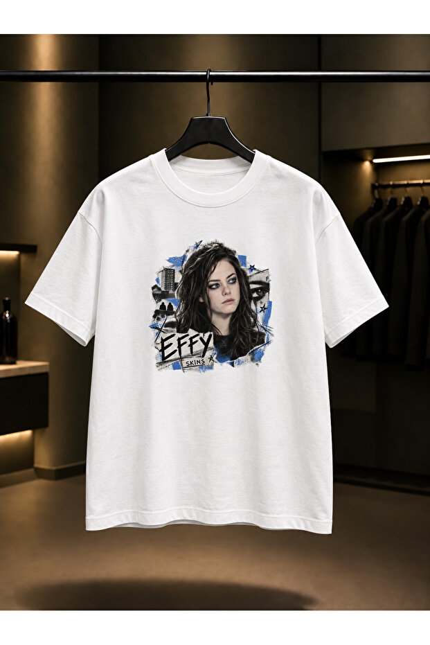 Skins Effy Printed Unisex 100% Cotton White T-Shirt