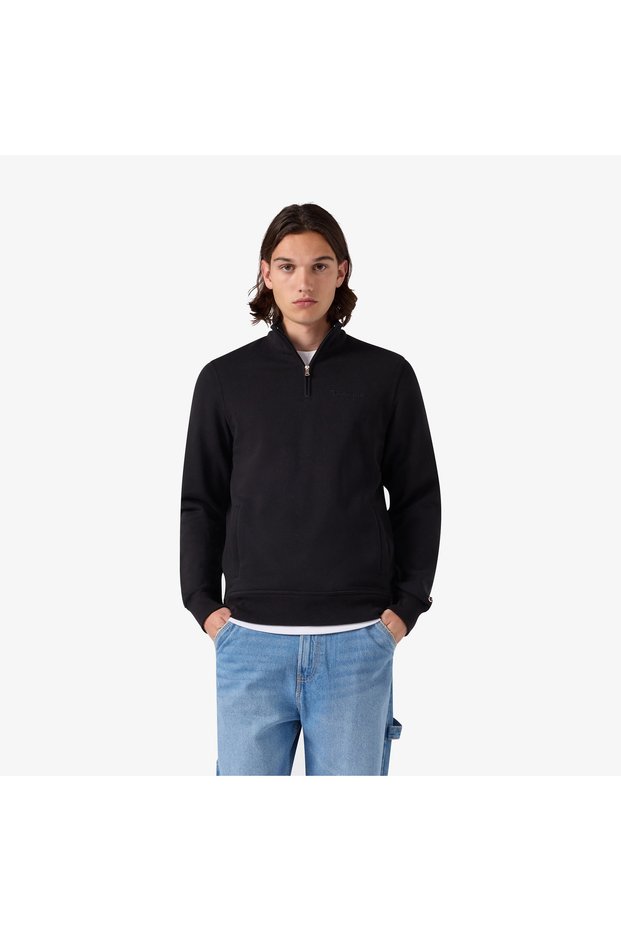 Half Zip Men's Black Sweatshirt