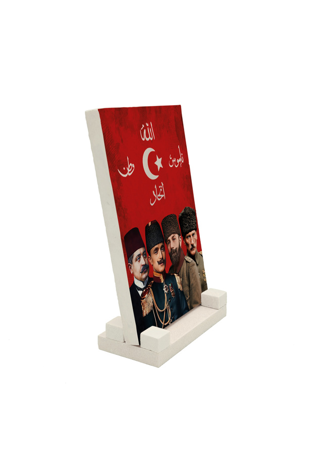 Three Pashas and Mustafa Kemal Pasha Printed Natural Stone Tabletop 10X15 5G-3Paşalarmkemalpaşa