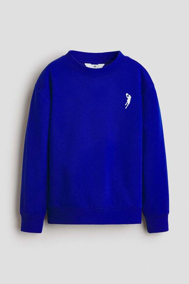 Motif-detail brushed-inside sweatshirt