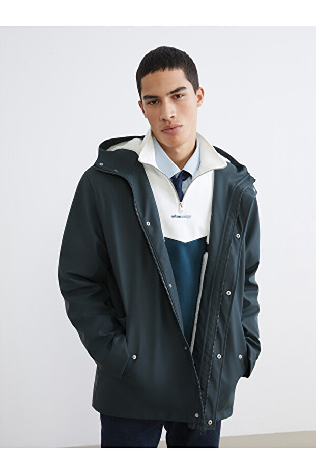 Men's Hooded Fur Inside Coat from Uzg Store for Style Enthusiasts