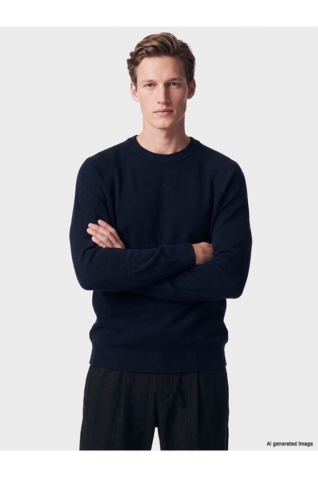Rmz Gi̇yi̇m Farkiyla Zero Roba Collar Men's Knitwear Sweater