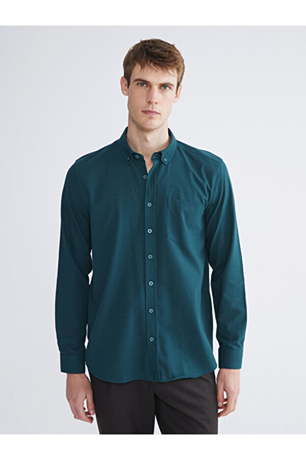 Esvab • Modern & Distinctive Standard Fit Long Sleeve Dobby Men's Shirt