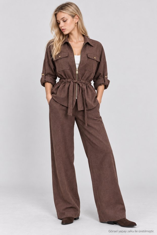 Premium Selection Suede Modal Set Lby0098 Brown