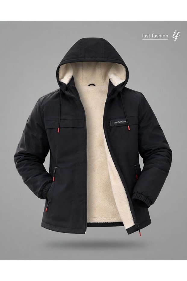 Men's Water and Windproof Plush Lined Coat