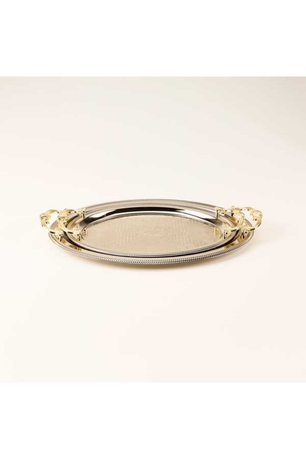 2'li Oval Tepsi - Gümüş