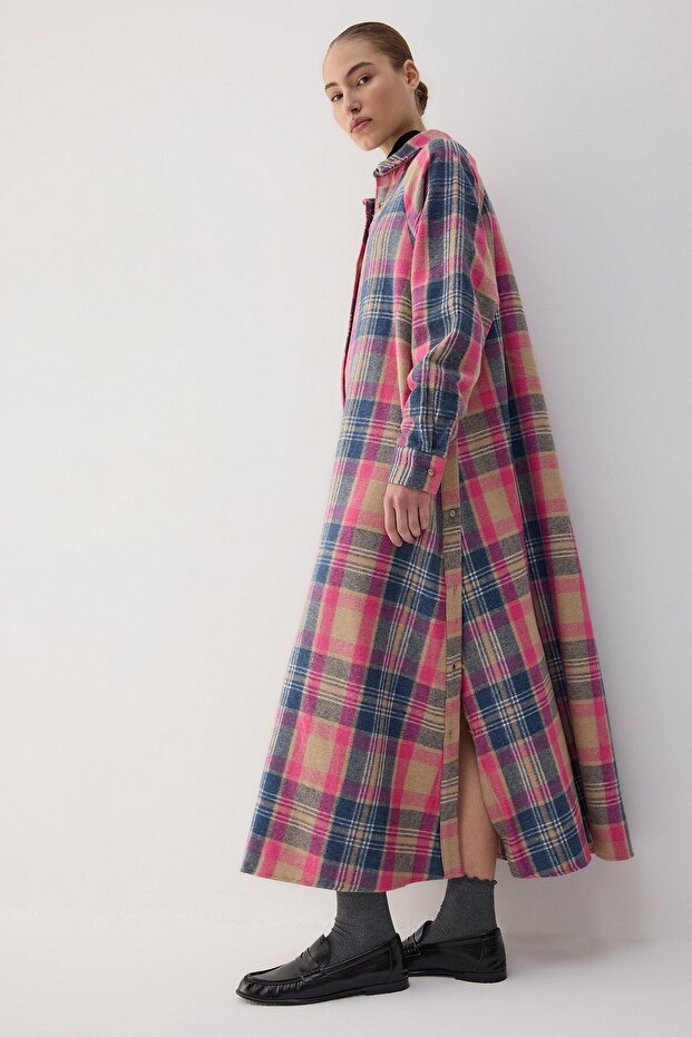 Plaid shirt dress