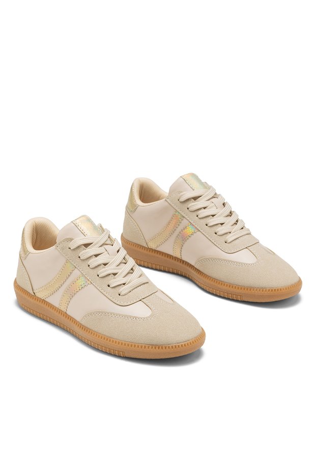 Women's Thermo Sole Side Striped Lace-Up Sports Shoes Sneaker