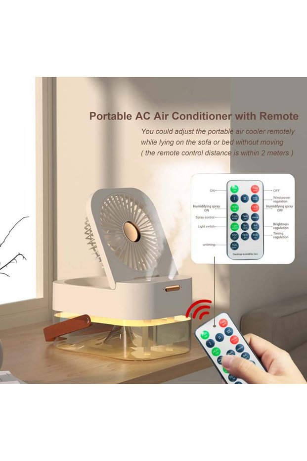 3 In 1 Portable Fan Air Conditioner Humidifier Cooling USB Fan