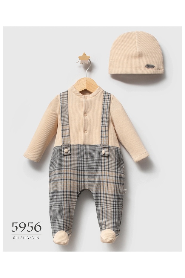 Baby Boy Plaid Booties and Hat Set