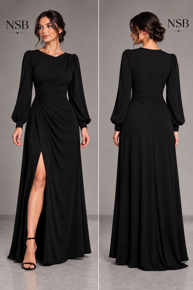 Naci Balon Kol Night Dress Elegant and Stylish Dress That Can Be Worn on the Night of the Wedding