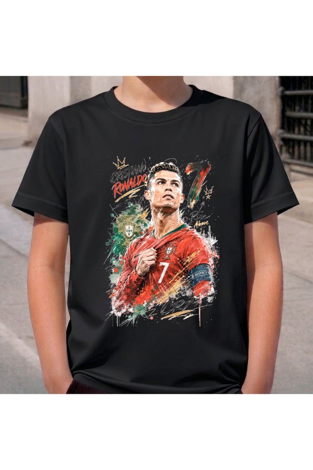 Stil-X CRISTIANO RONALDO Printed Crew Neck Boys' and Youth T-Shirt