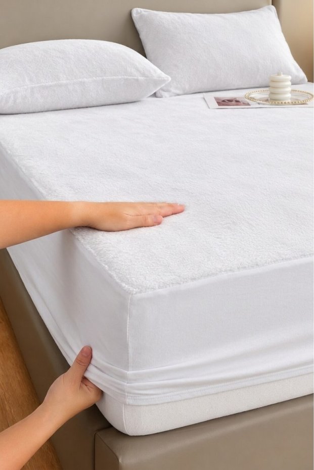 Velvet Fabric King Size Fitted Elastic Sheet Set 200X200+30 cm