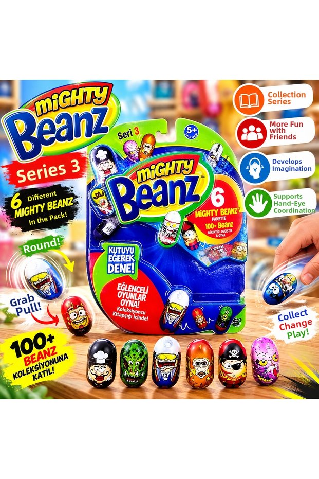 Mighty Beanz 6-Pack Series 3 Rolling Beans Tumbling Fun Toy Set