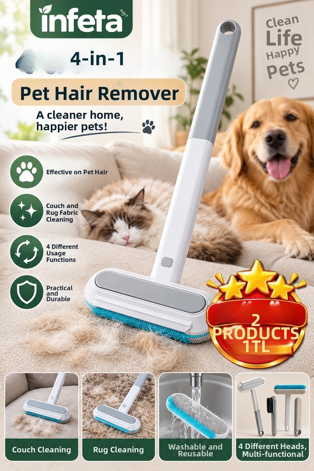 45X18 cm 4 in 1 Hair Collector Cat Dog Hair Cleaning Brush Sofa Carpet