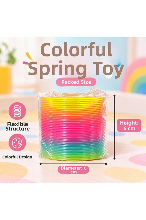 Big Size Magic Colorful Bow Rainbow Stretchy Toy Stress Bow - 6 cm in Diameter - 1 Piece