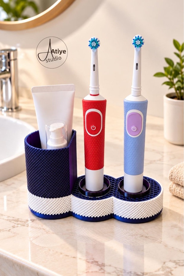 3D Printing Toothbrush and Toothpaste Organizer Bathroom Organizer
