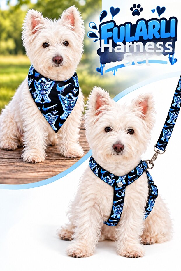 Adjustable Scarf, Chest Harness and Travel Strap Set of 3