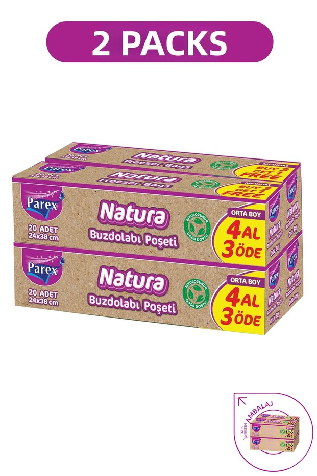Natura Refrigerator Bags Medium Size 20 Pieces 24 X 38 cm Four Pack Two Packs