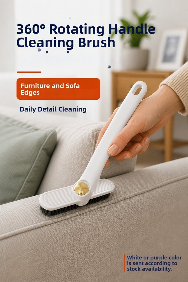 Grout Cleaning Brush with 360 Degree Rotating Head and Tweezers for Tile and Narrow Space Cleaning