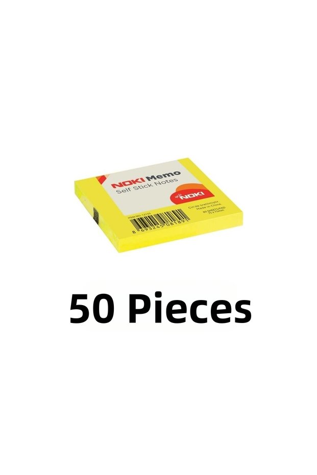 50 Pcs Postit 75mm X 75mm Adhesive Paper 80 Sheets Yellow