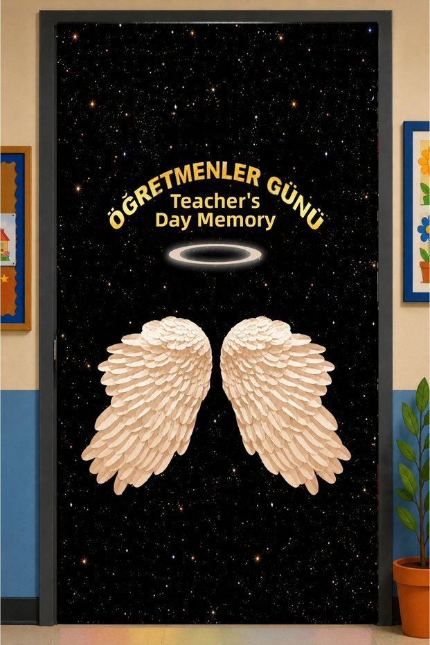 Rubberized School Classroom Door Backdrop, November 24Th Teachers' Day, Fabric Door Backdrop, Classroom Door, School Event Door